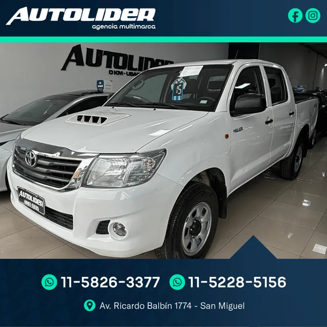 Toyota Hilux 4x4 D/C DX Pack Eléctrico 2.5 TDI 2015 — Autolíder San Miguel