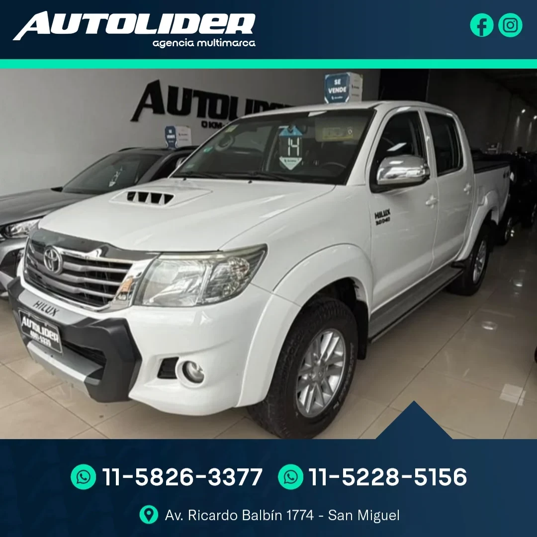 Toyota Hilux 3.0 TDI SRV 4x4 2014 — foto 1 — Autolíder San Miguel