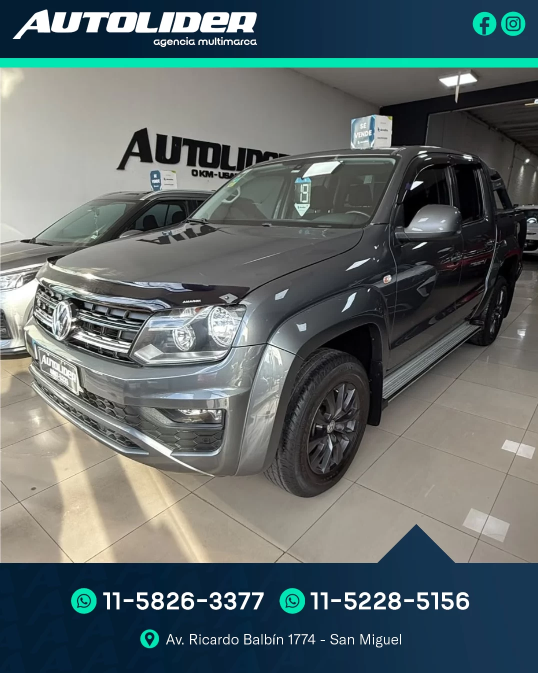 Volkswagen AMAROK 3.0 TDI V6 COMFORT 4X4 AT 2019 — foto 7 — Autolíder San Miguel