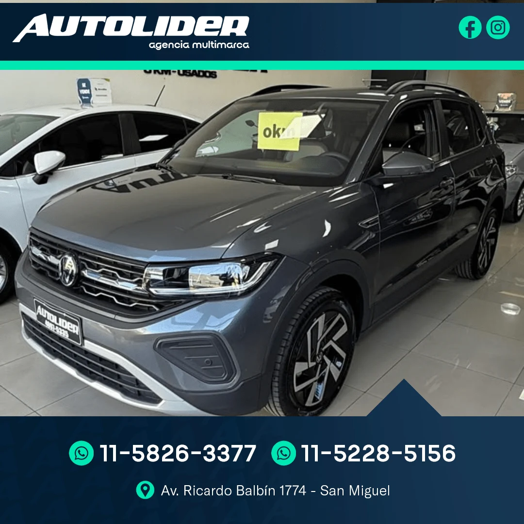 Volkswagen T-Cross Comfortline 200TSI AT G1 2026 — foto 1 — Autolíder San Miguel